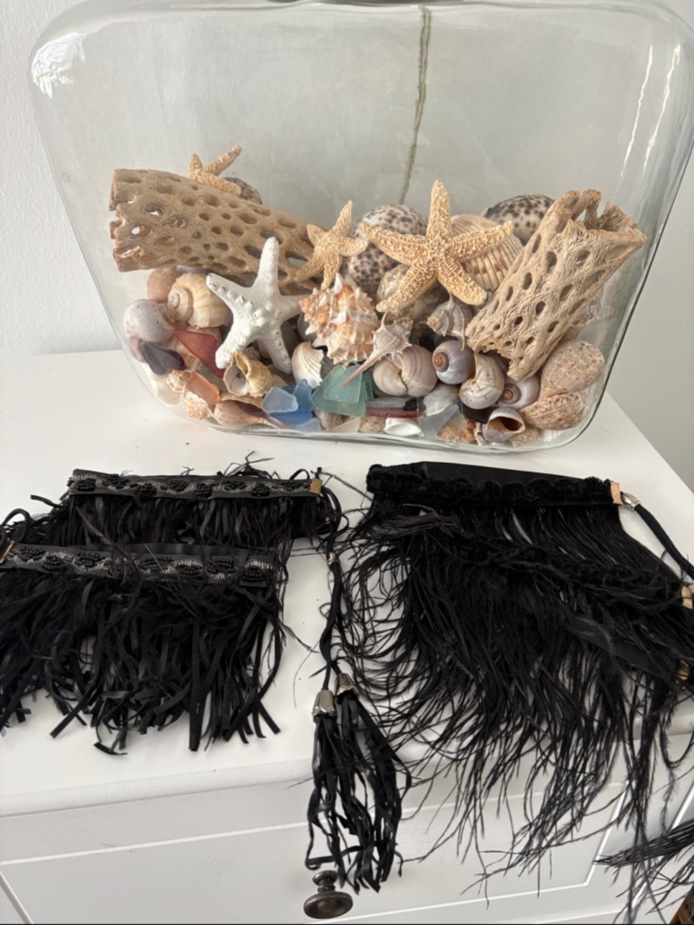 Source Unknown Black Fringe Heeled Boots Accessory Panels